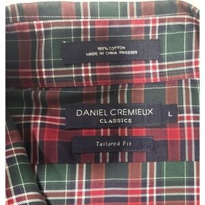 Daniel Cremieux  RED/ GREEN PLAID Dress Shirt Button Down Sz‎ Large Classic Fit